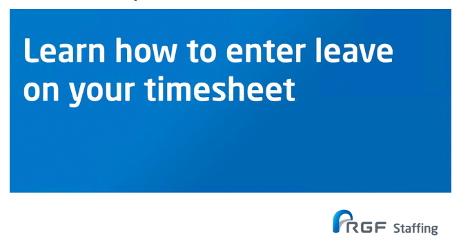How to enter leave on my timesheet
